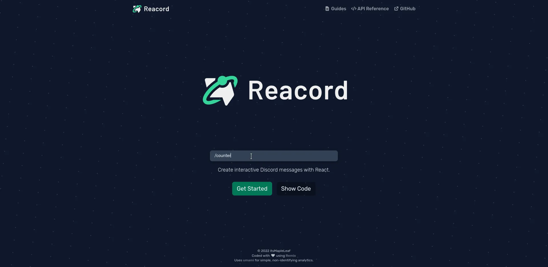 a screenshot of reacord